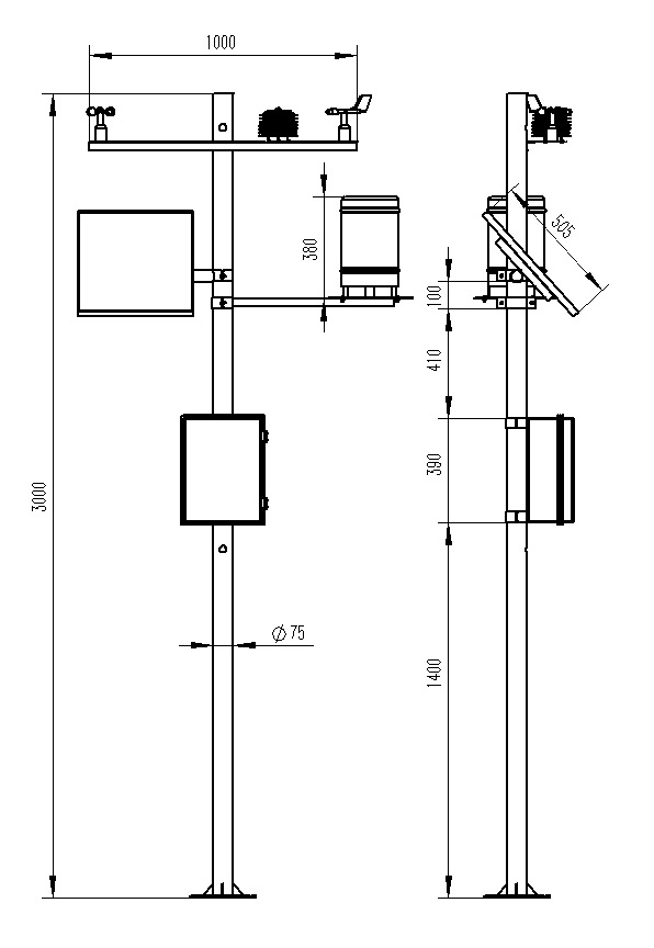 田间气象观测设备产品尺寸图